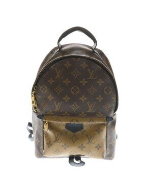 Louis Vuitton Monogram Reverse Palm Springs Backpack PM Brown Black Leather Gold
